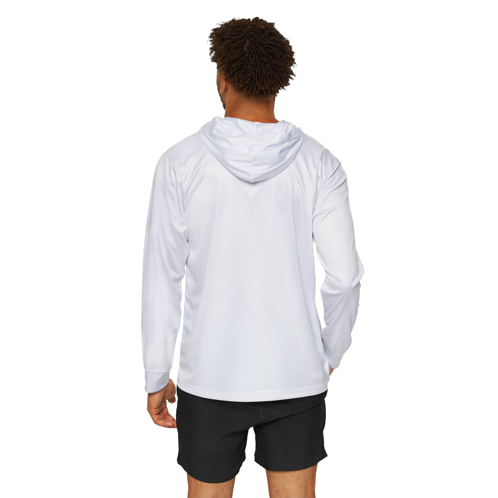 Men's Sports QR Code Workout Hoodie, Fitness Apparel, Athletic Warmup Top, Casual Sportswear, Unique Gift for Gym Enthusiasts