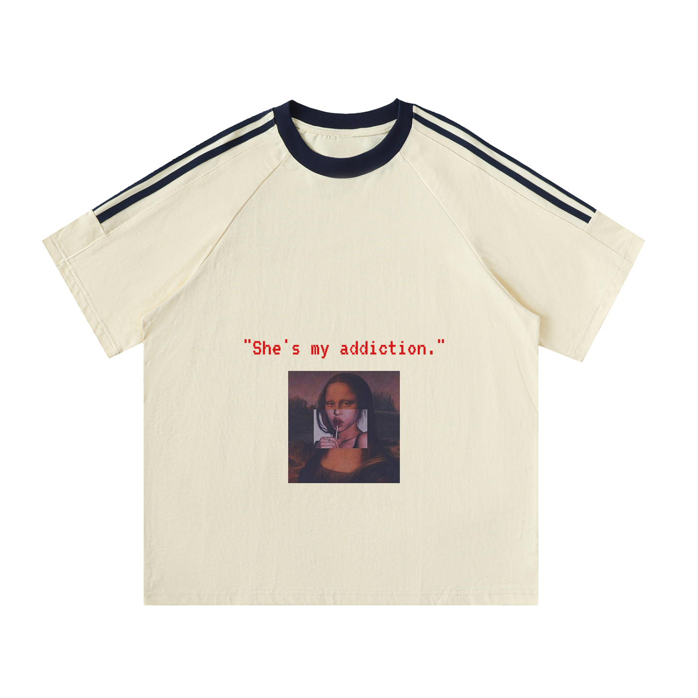 RENASISANCE REWIRED Contrast Tape Crewneck Cotton T-Shirt