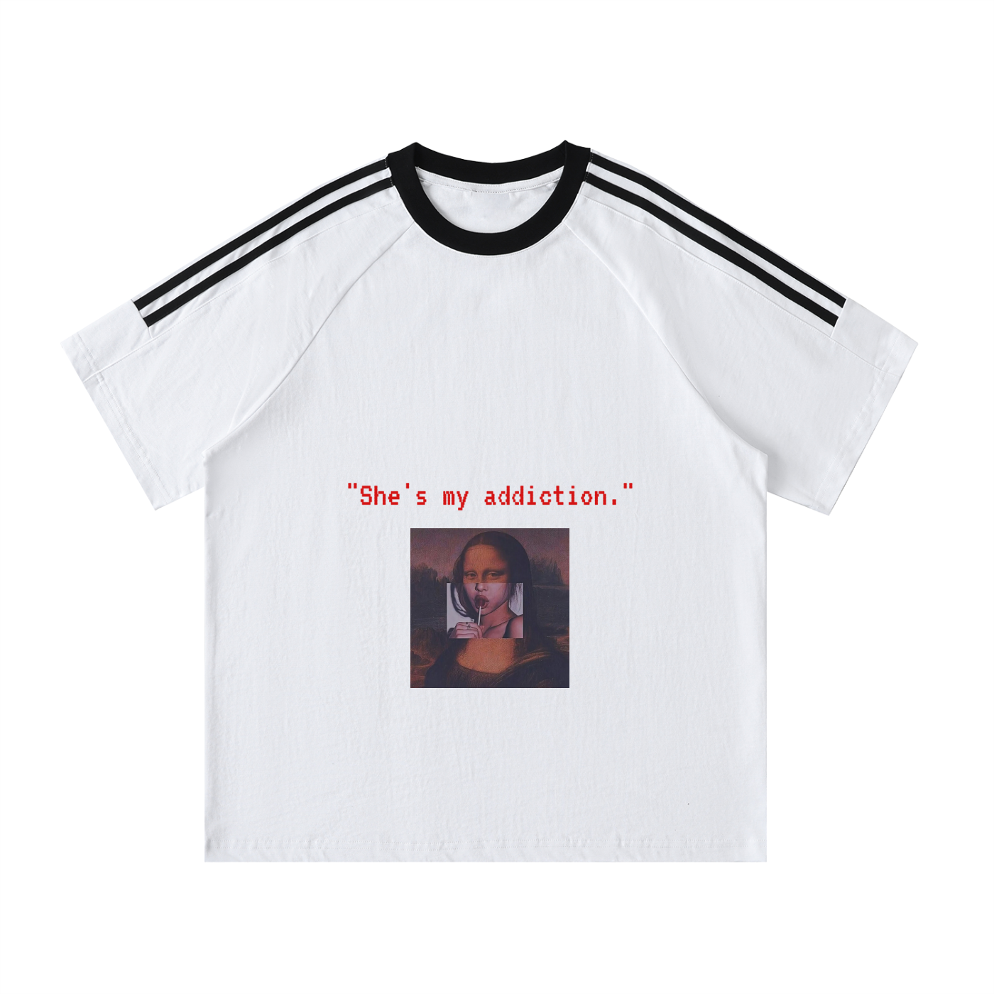 RENASISANCE REWIRED Contrast Tape Crewneck Cotton T-Shirt