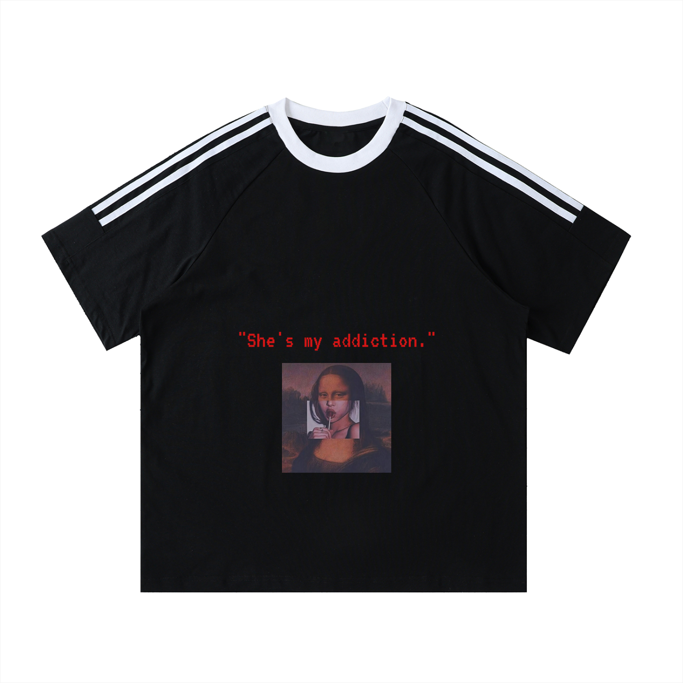 RENASISANCE REWIRED Contrast Tape Crewneck Cotton T-Shirt